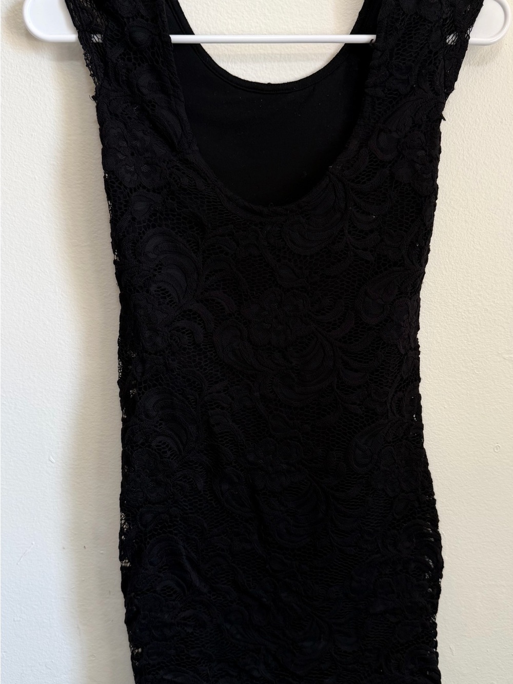 Divided Black Lace Mini Dress